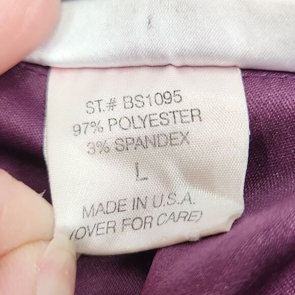 💚Vintage Paris Sport Club Purple Buttoned & Collared Fitted Top Large - Picture 10 of 13